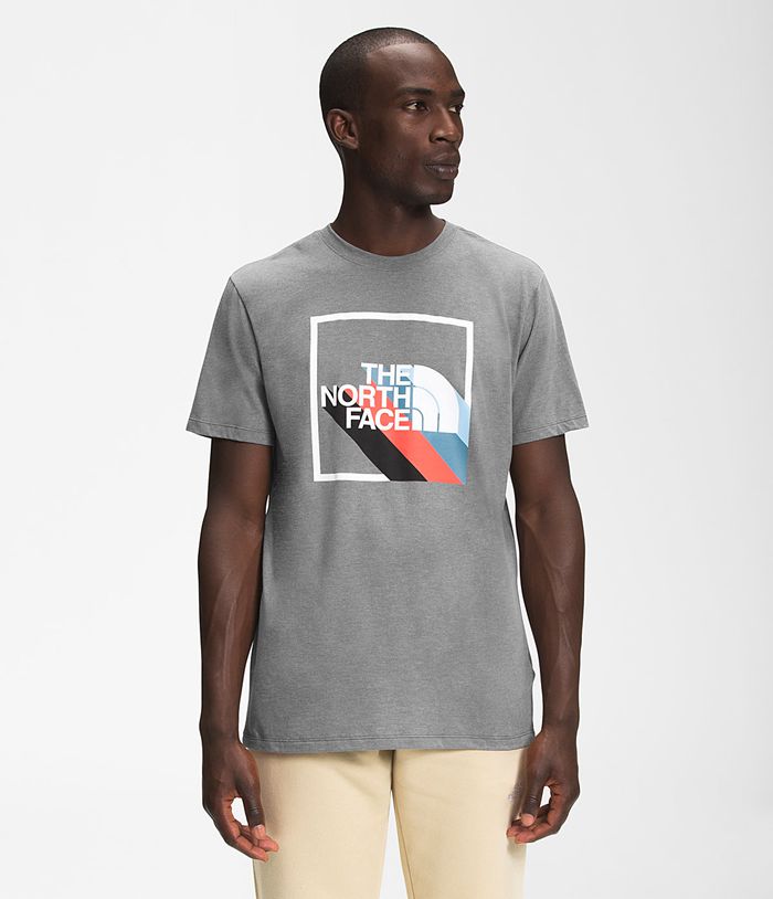 The North Face Mens T-Shirts Short Sleeve Shadow Box 703YQPERF - Grey